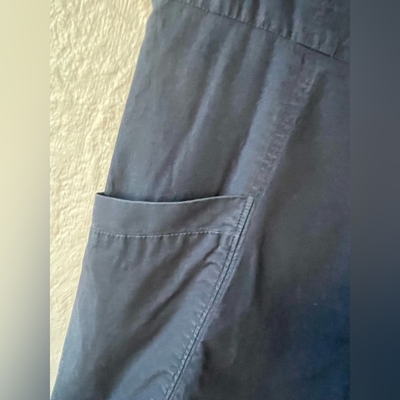 Theory Bonza Cotton Poplin Full Zip Front Knee Length Dress Navy Size 6 - Picture 2 of 9